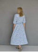 Платье льняное закрытое васильки